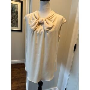 Moschino Cream Silk Sleeveless Top SZ IT 48/US 14 NWOT Made in Italy